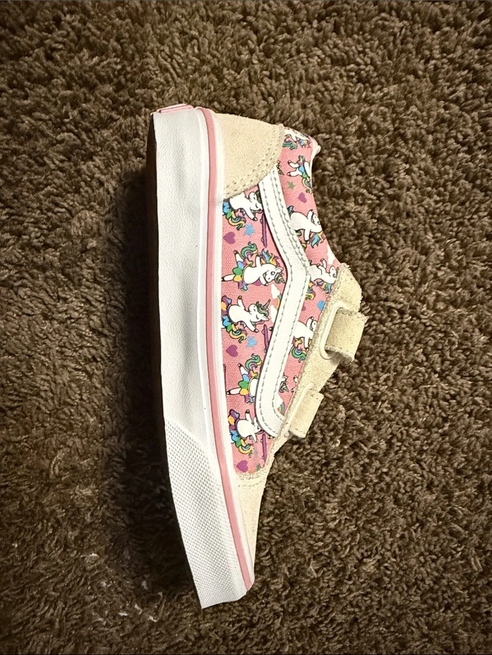 Vans Kids Unicorn Print Pink Velcro Sneakers size 2.5 kids